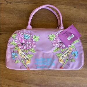 Ed Hardy Pink Purple Floral Travel Overnight Bag Y2K NWT